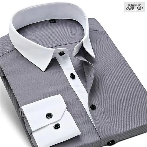 Men's White Collar Dress Shirt