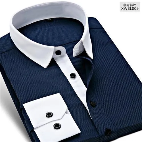 Men's White Collar Dress Shirt