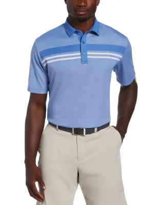 Mens Yarn Dyed Birdseye Color Block Polo