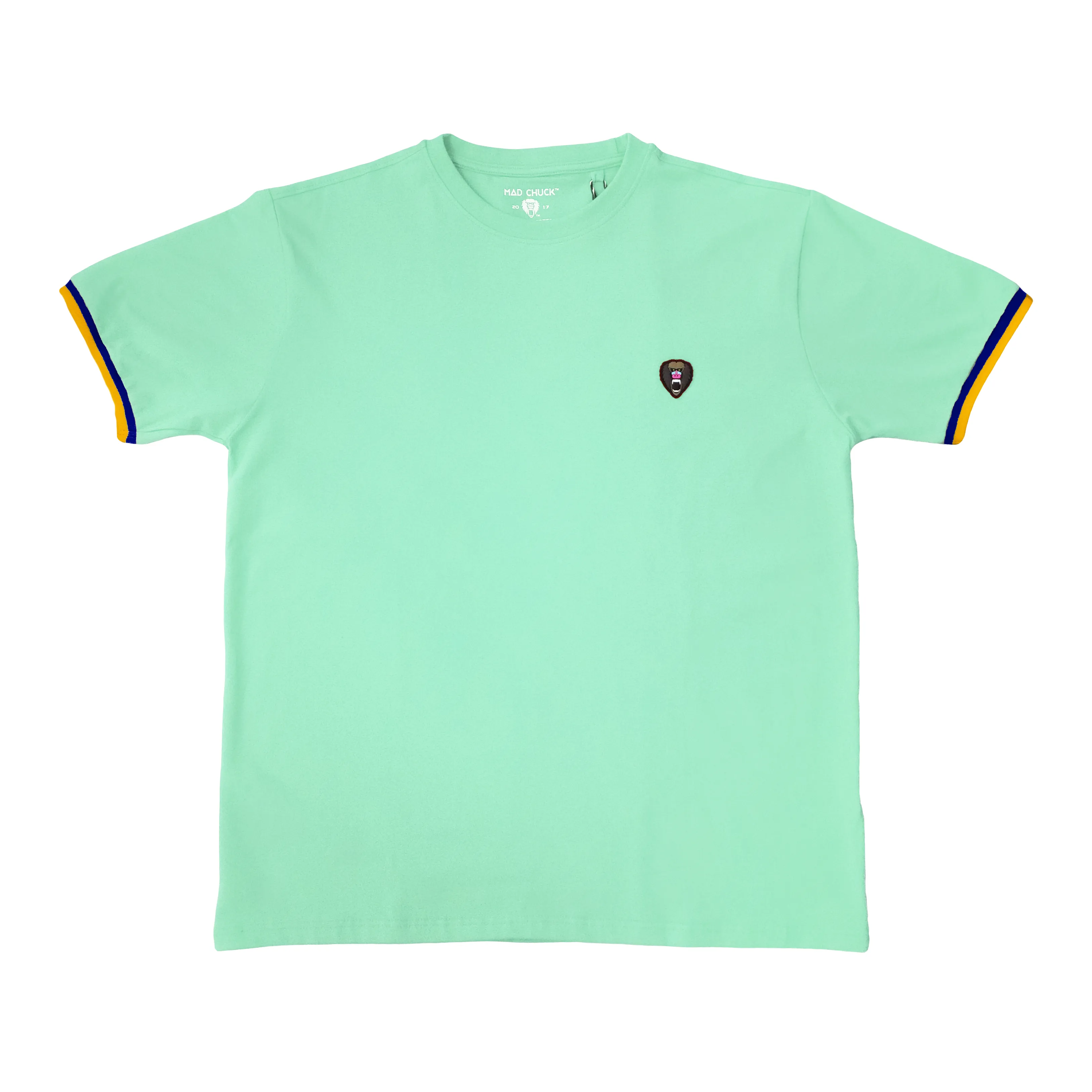 MINT CUFF RIBBED BLUE/ORANGE CREW NECK
