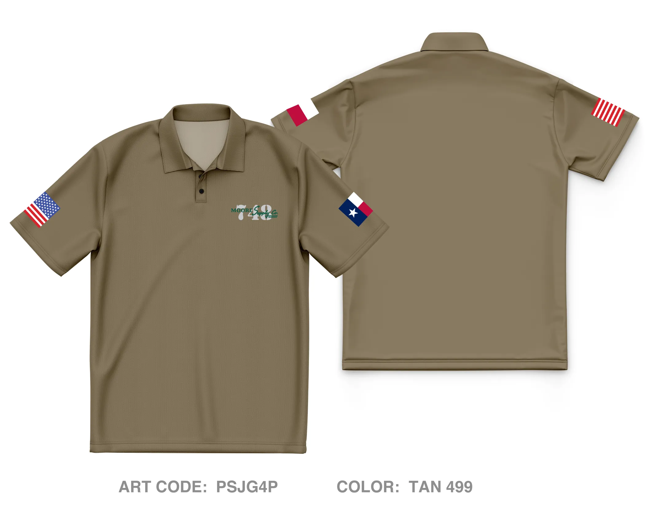 Moore Supply Co. McKinney Core Men's SS Performance Polo - PSJG4P