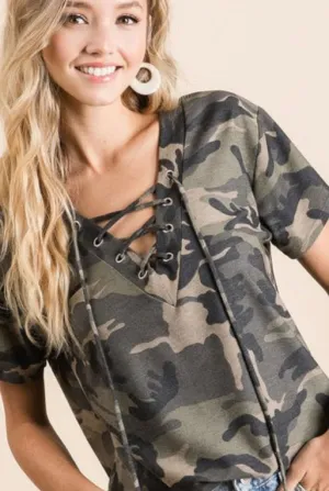 No Hiding Camo Top