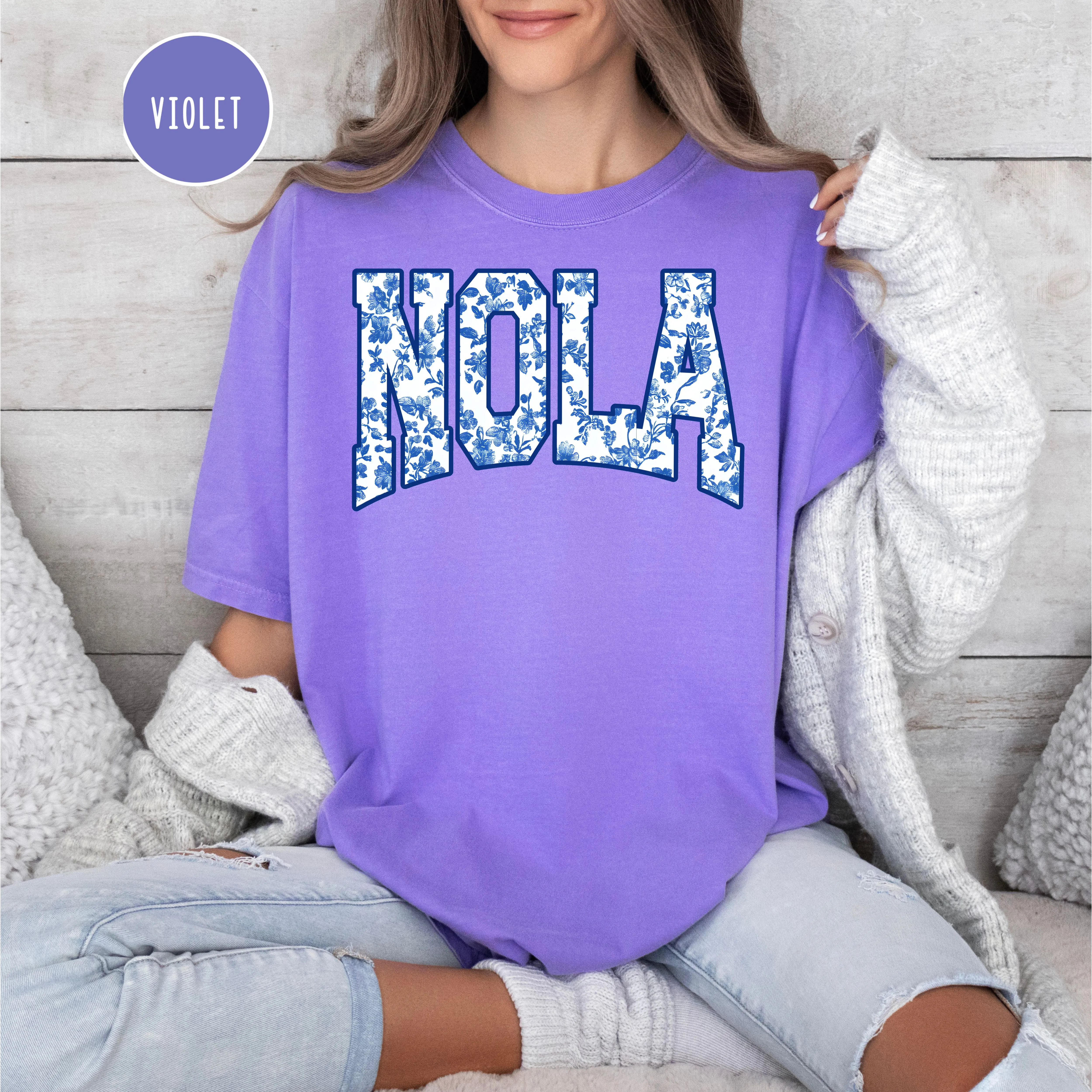 NOLA New Orleans Louisiana French Toile Comfort Colors® Tee