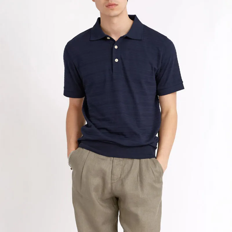 OLIVER SPENCER Glendale Polo Shirt Dorine in Navy