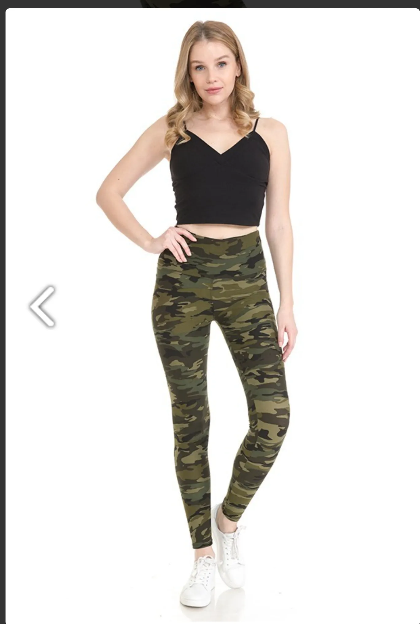 One Size Green Camo Leggings