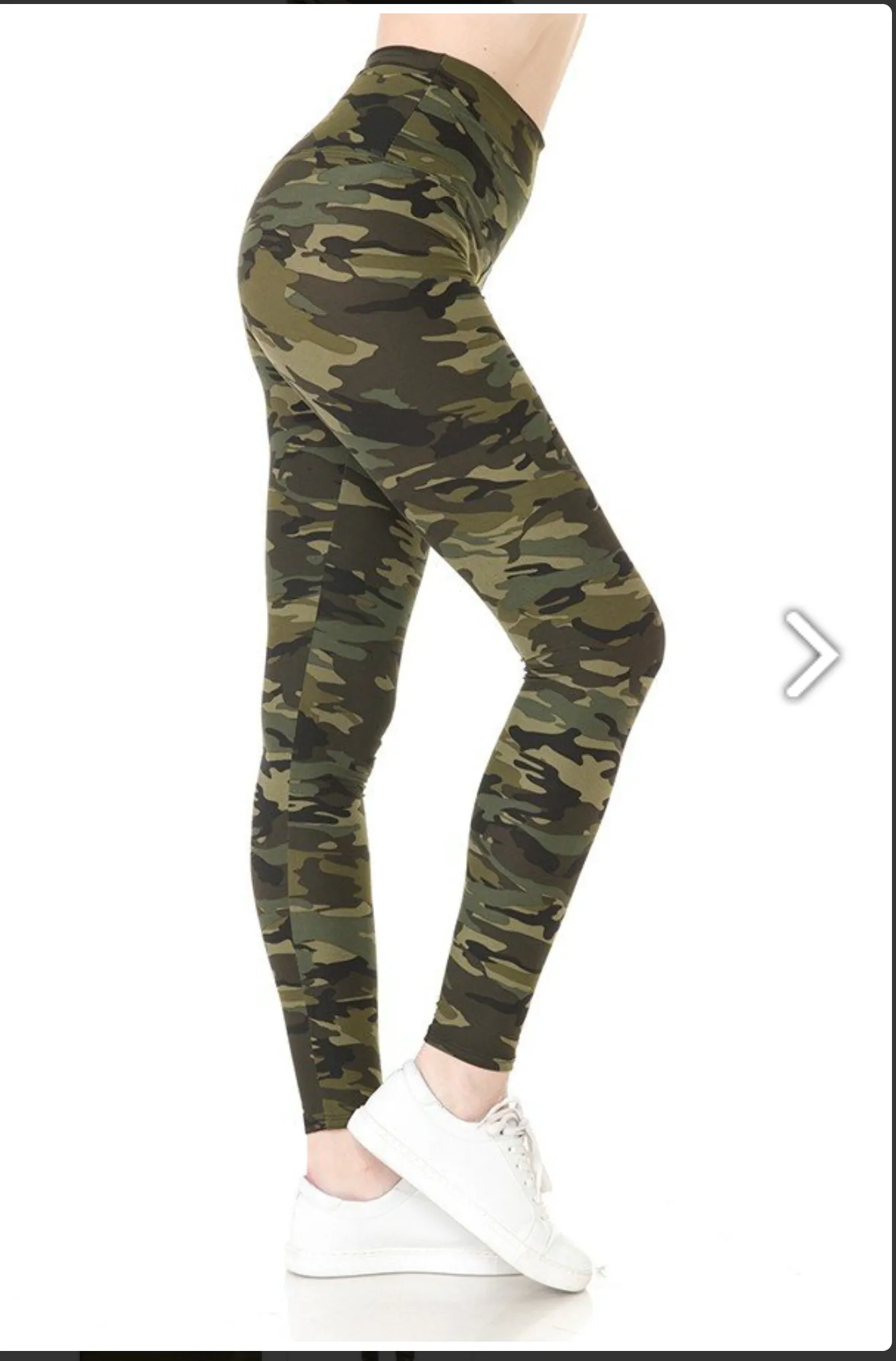 One Size Green Camo Leggings