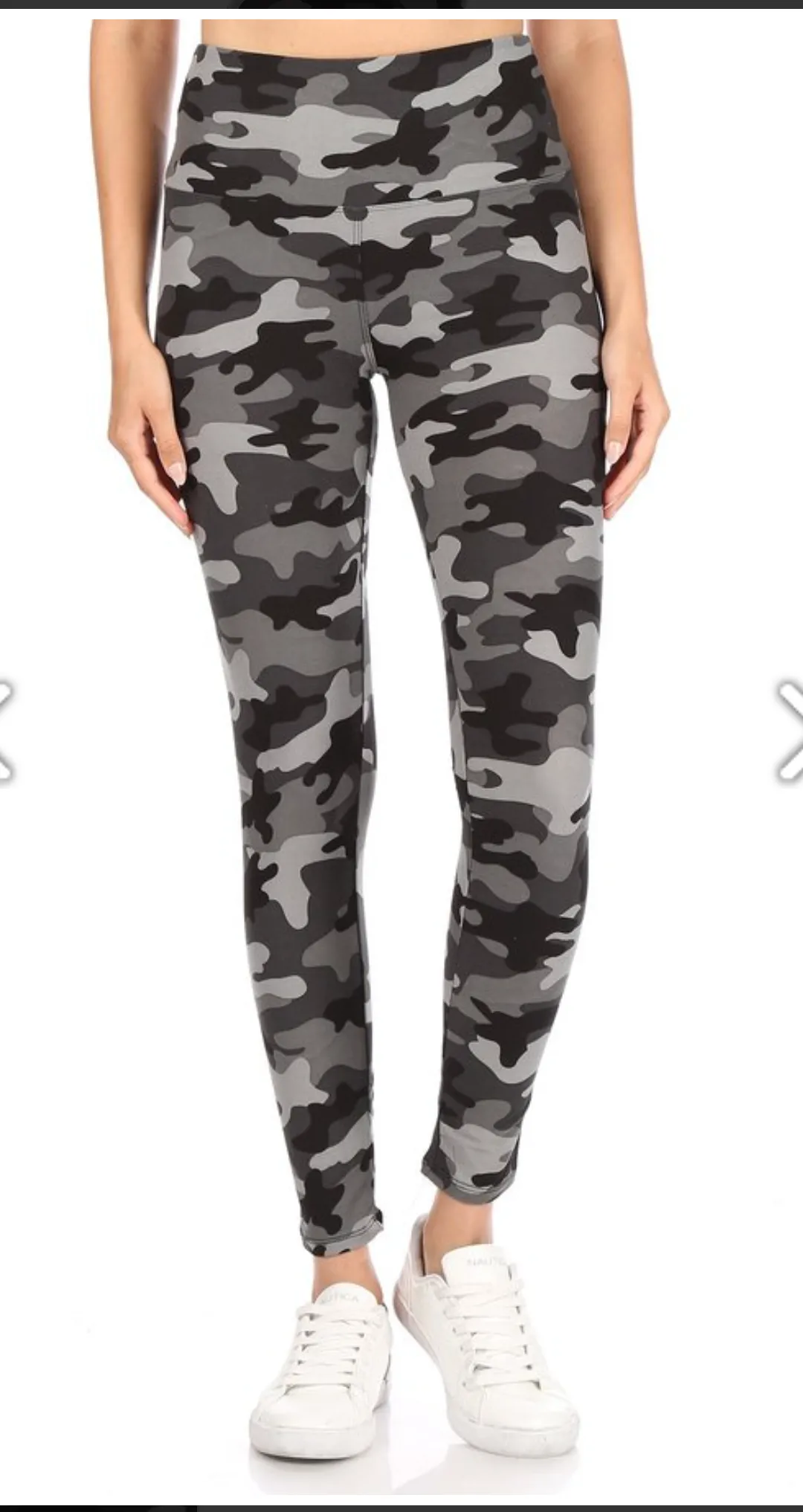 One Size Grey Camo Leggings