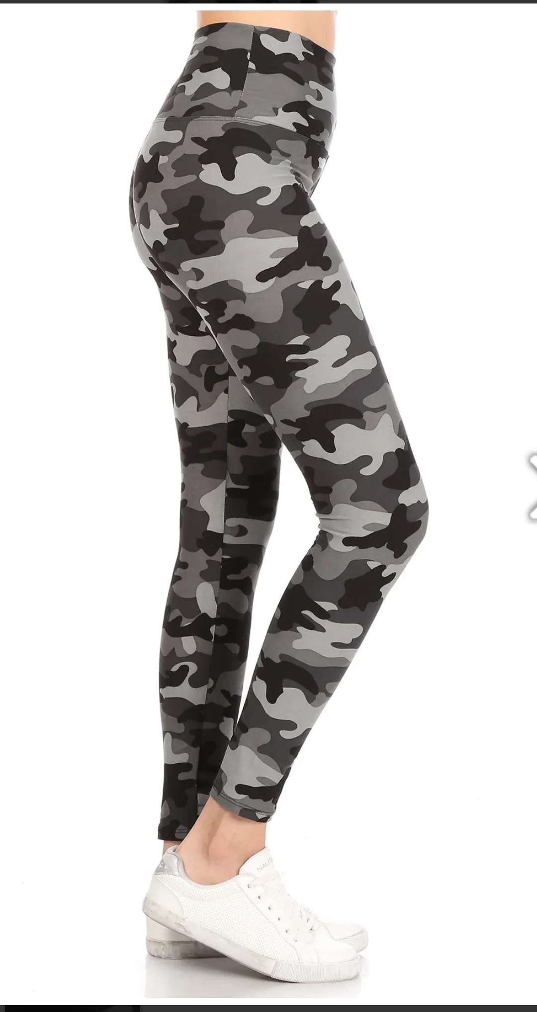 One Size Grey Camo Leggings