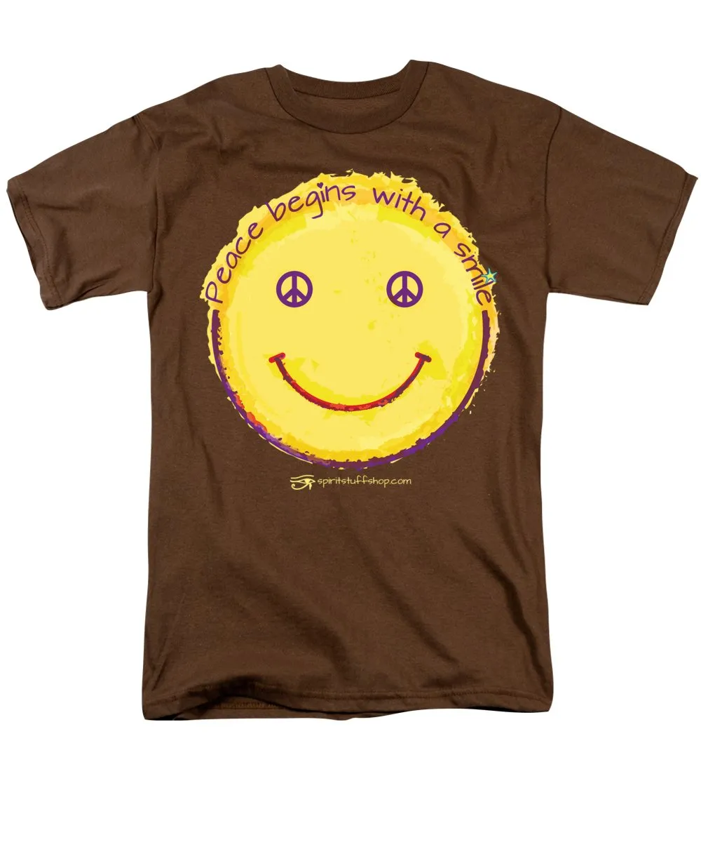 Peace Begins With A Smile - Men's T-Shirt  (Regular Fit)