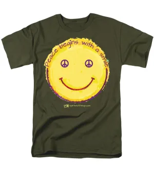Peace Begins With A Smile - Men's T-Shirt  (Regular Fit)
