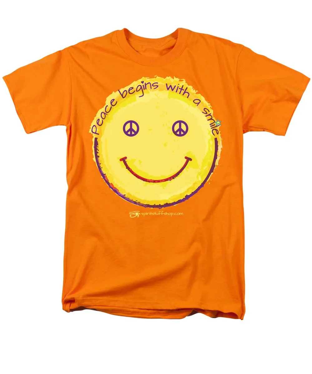 Peace Begins With A Smile - Men's T-Shirt  (Regular Fit)