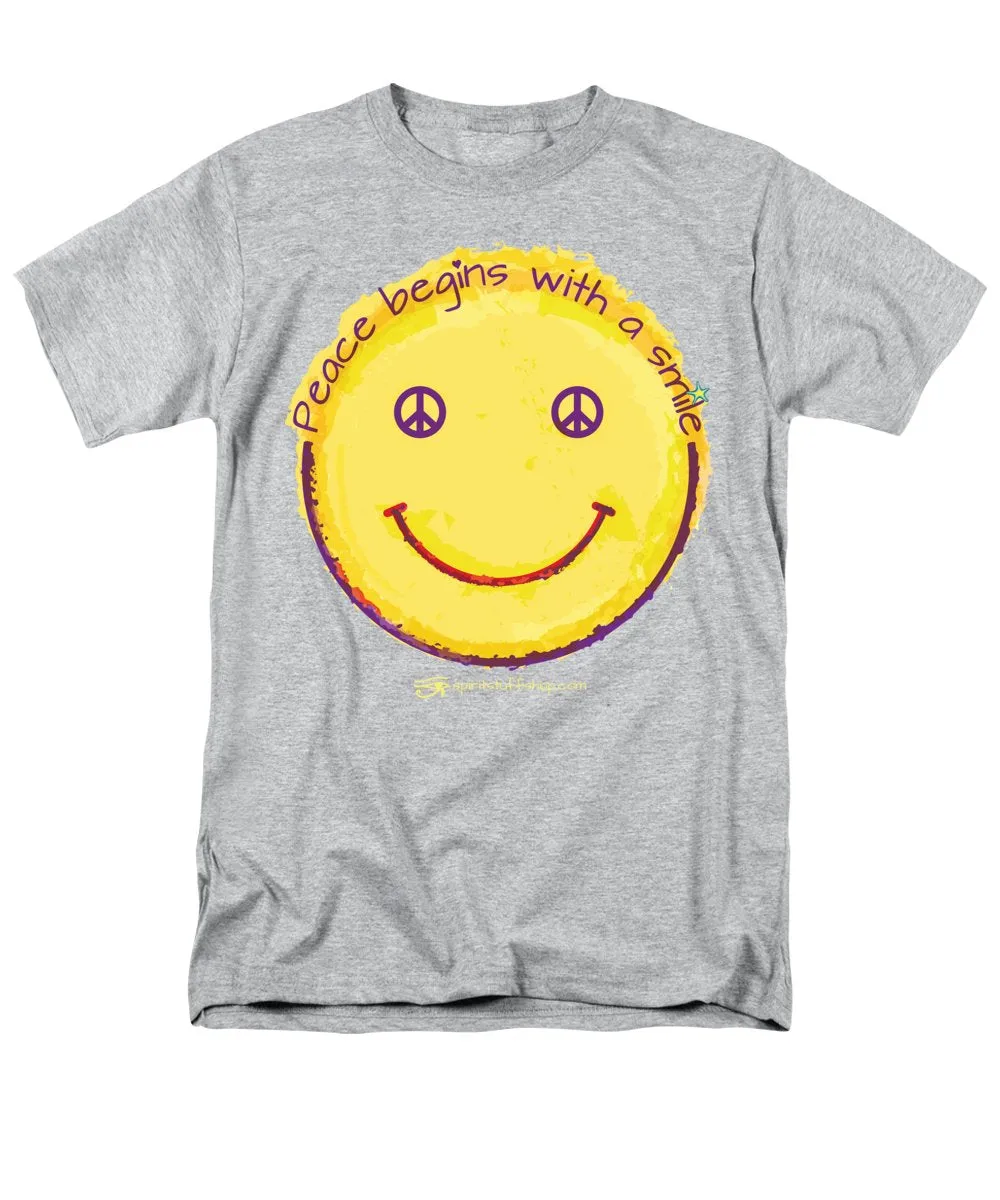 Peace Begins With A Smile - Men's T-Shirt  (Regular Fit)
