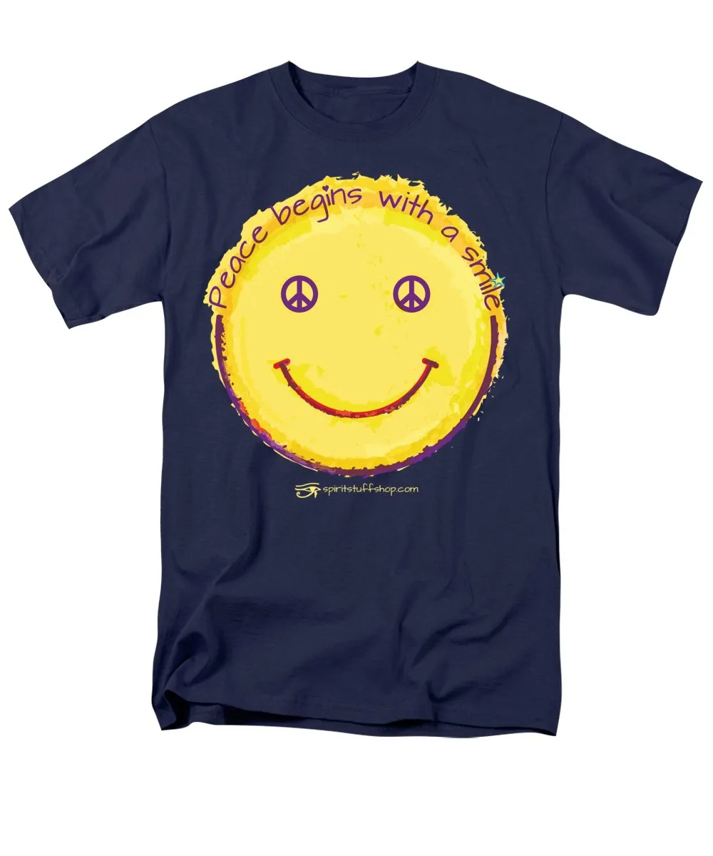 Peace Begins With A Smile - Men's T-Shirt  (Regular Fit)