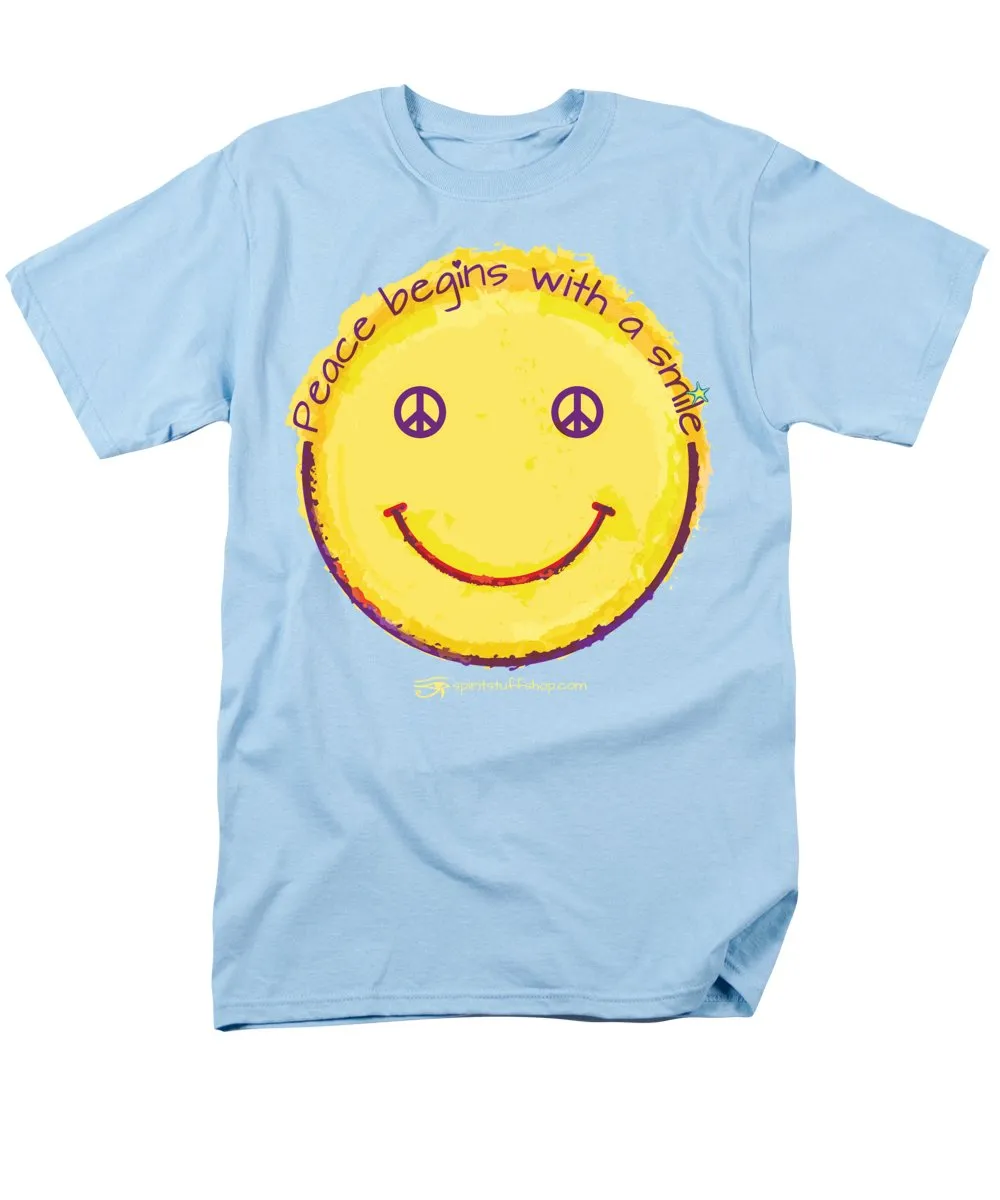 Peace Begins With A Smile - Men's T-Shirt  (Regular Fit)