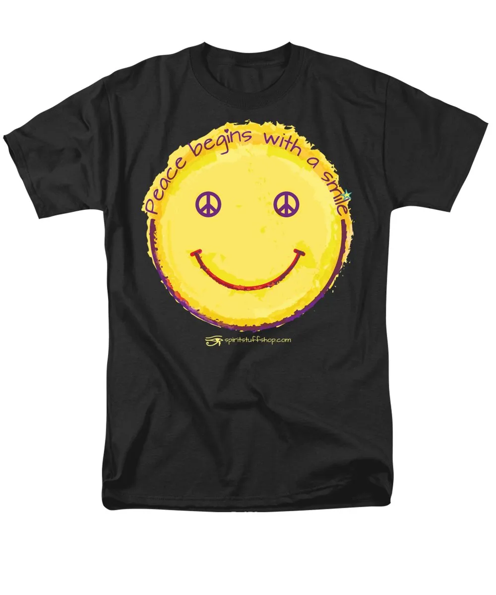 Peace Begins With A Smile - Men's T-Shirt  (Regular Fit)