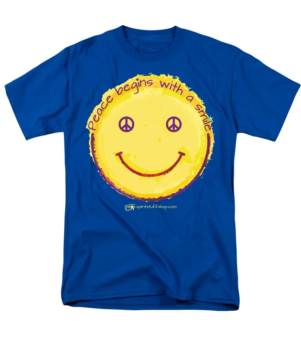 Peace Begins With A Smile - Men's T-Shirt  (Regular Fit)