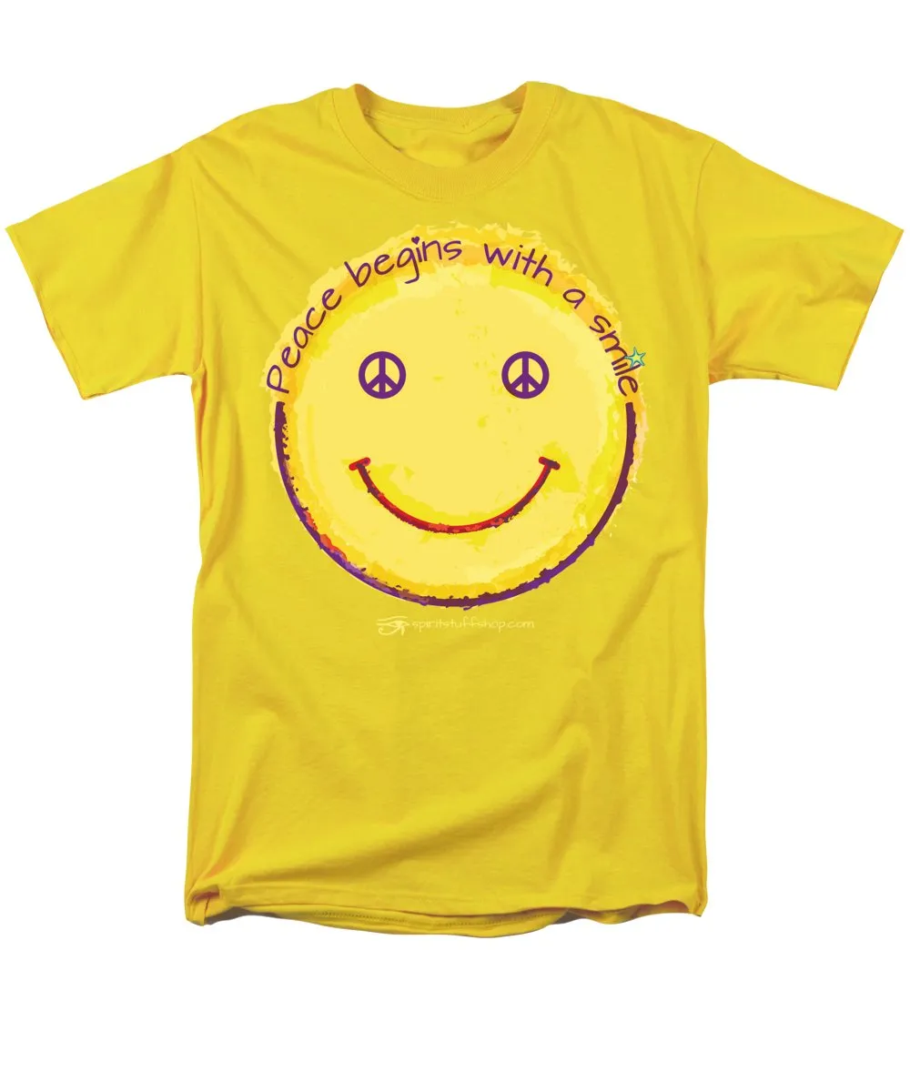 Peace Begins With A Smile - Men's T-Shirt  (Regular Fit)