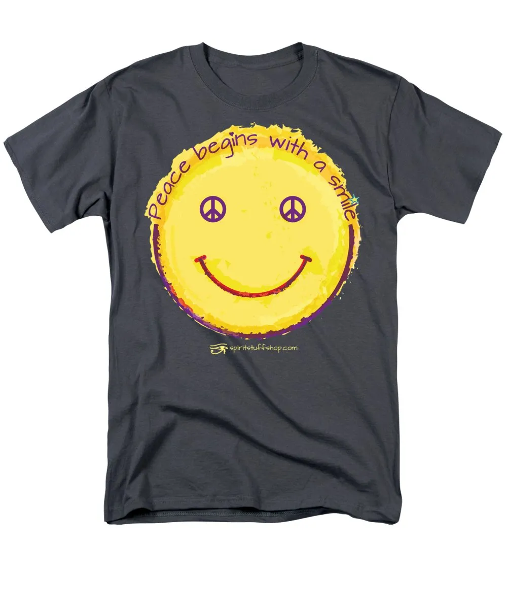 Peace Begins With A Smile - Men's T-Shirt  (Regular Fit)