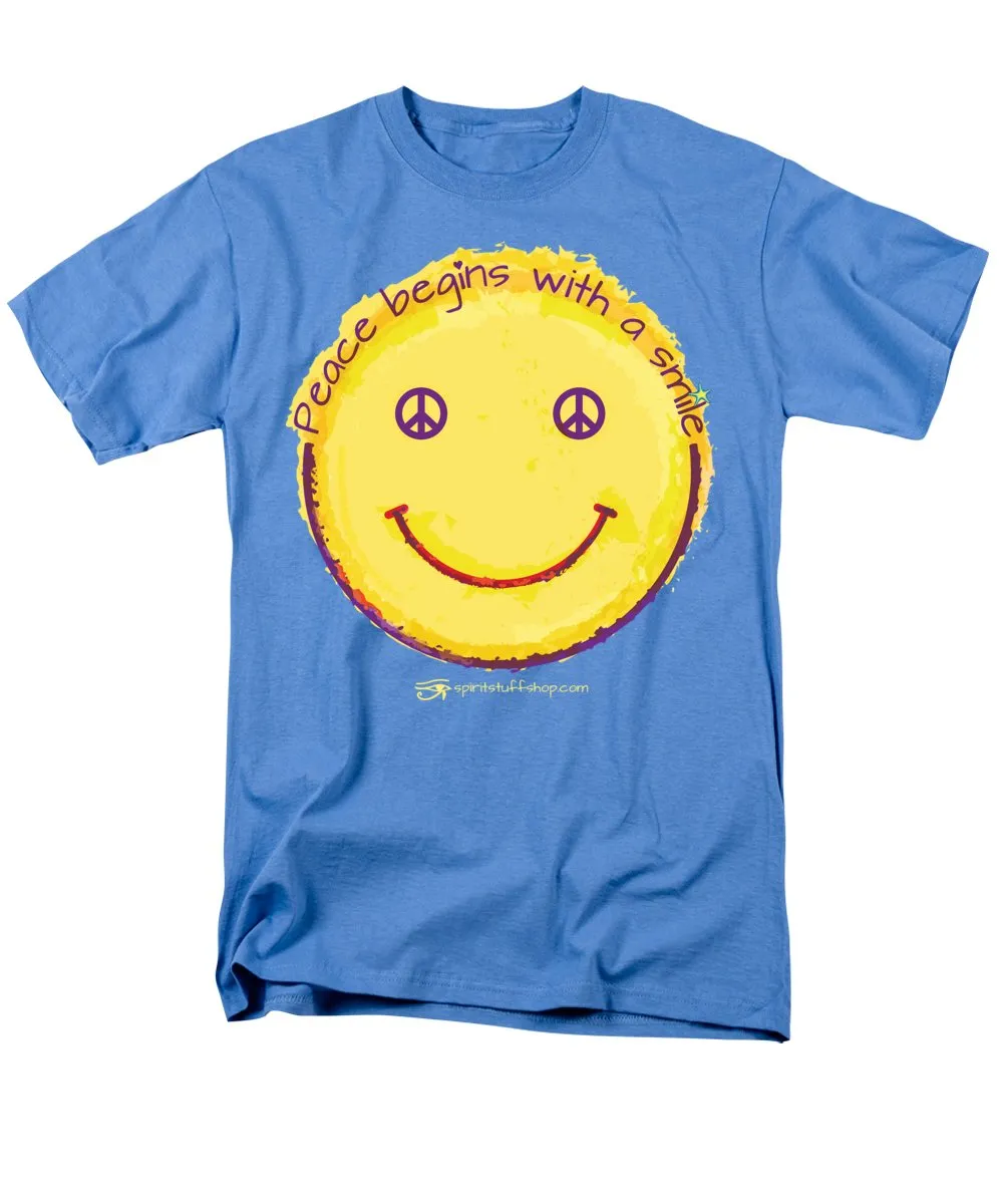 Peace Begins With A Smile - Men's T-Shirt  (Regular Fit)