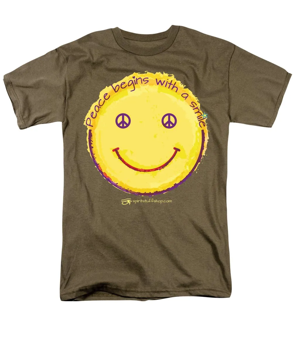 Peace Begins With A Smile - Men's T-Shirt  (Regular Fit)