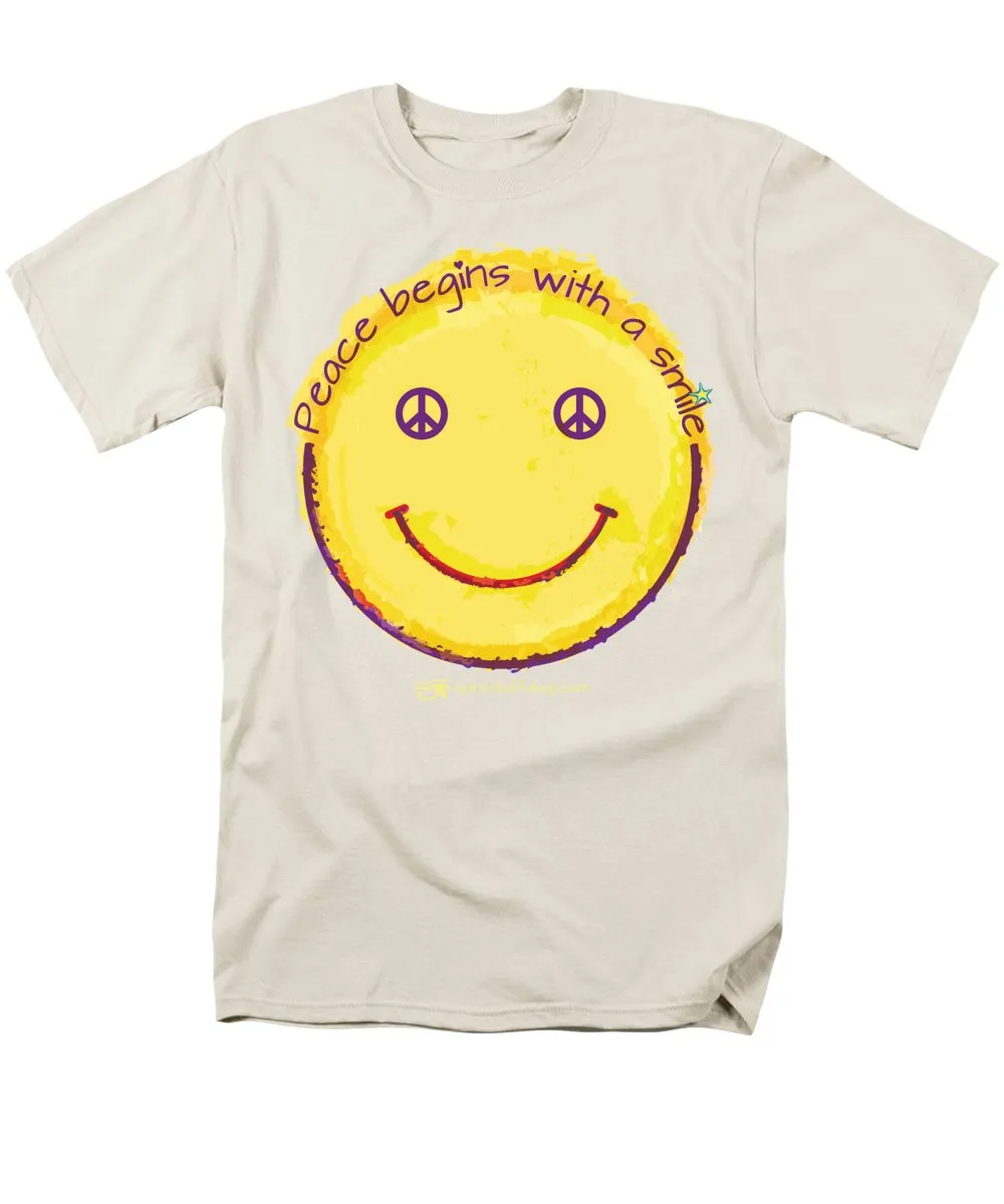 Peace Begins With A Smile - Men's T-Shirt  (Regular Fit)