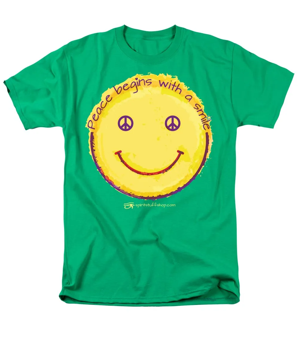 Peace Begins With A Smile - Men's T-Shirt  (Regular Fit)