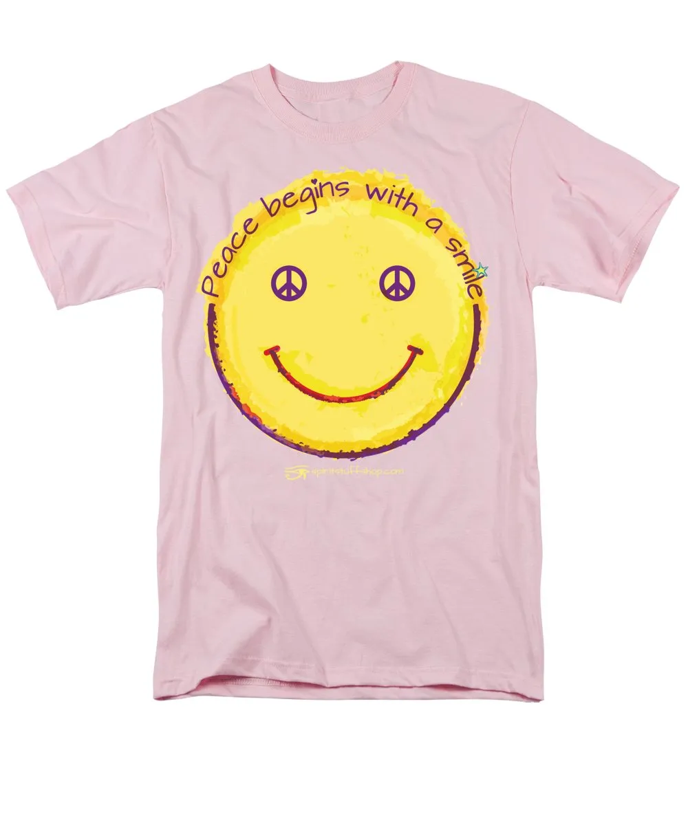 Peace Begins With A Smile - Men's T-Shirt  (Regular Fit)