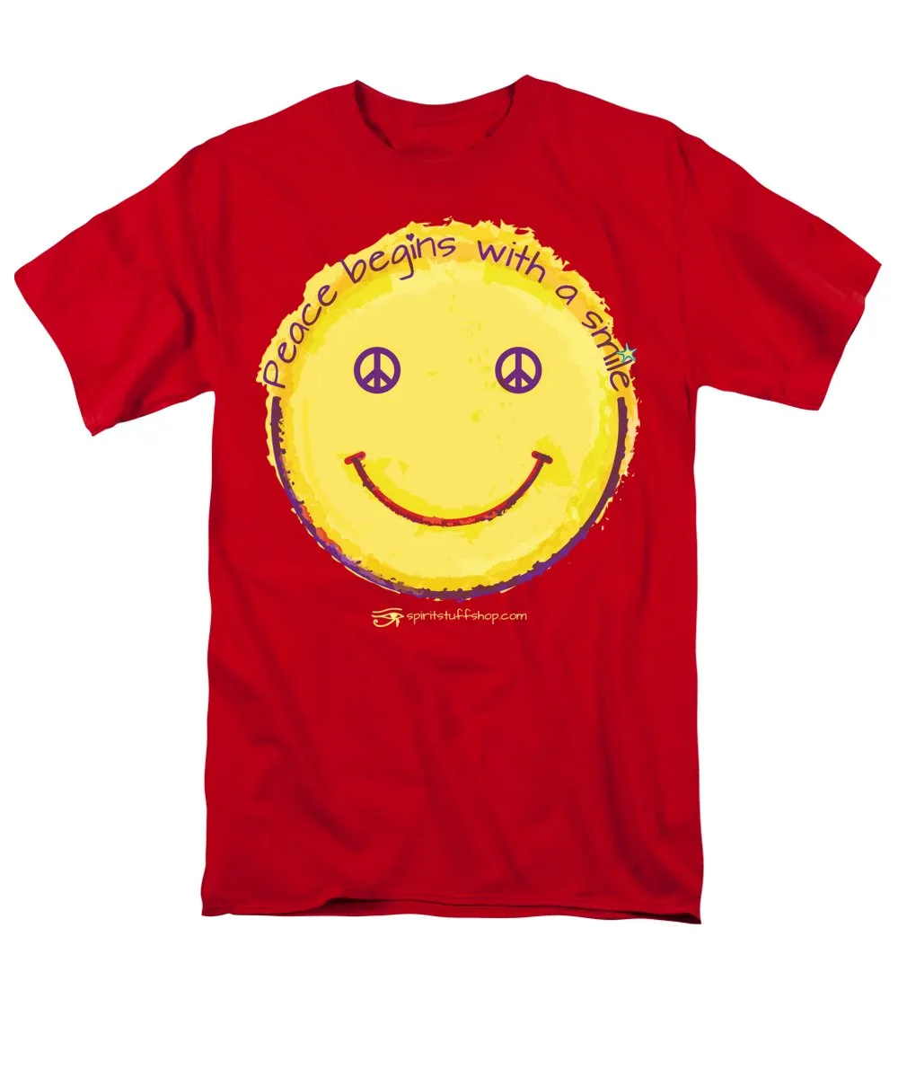 Peace Begins With A Smile - Men's T-Shirt  (Regular Fit)