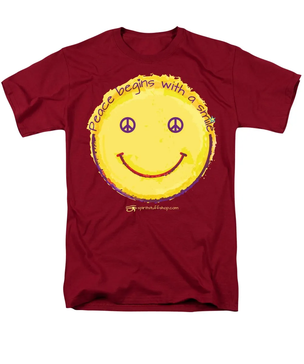 Peace Begins With A Smile - Men's T-Shirt  (Regular Fit)