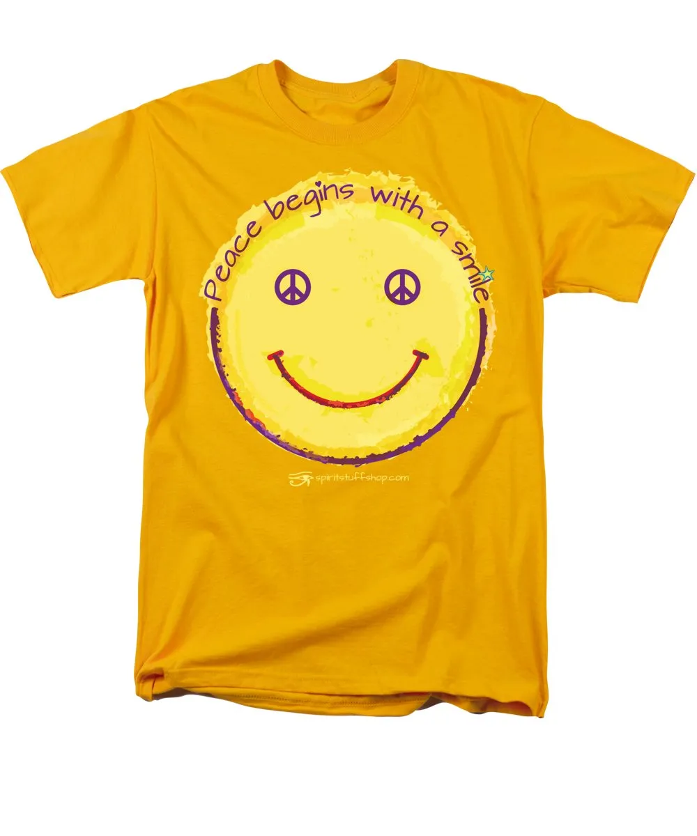 Peace Begins With A Smile - Men's T-Shirt  (Regular Fit)