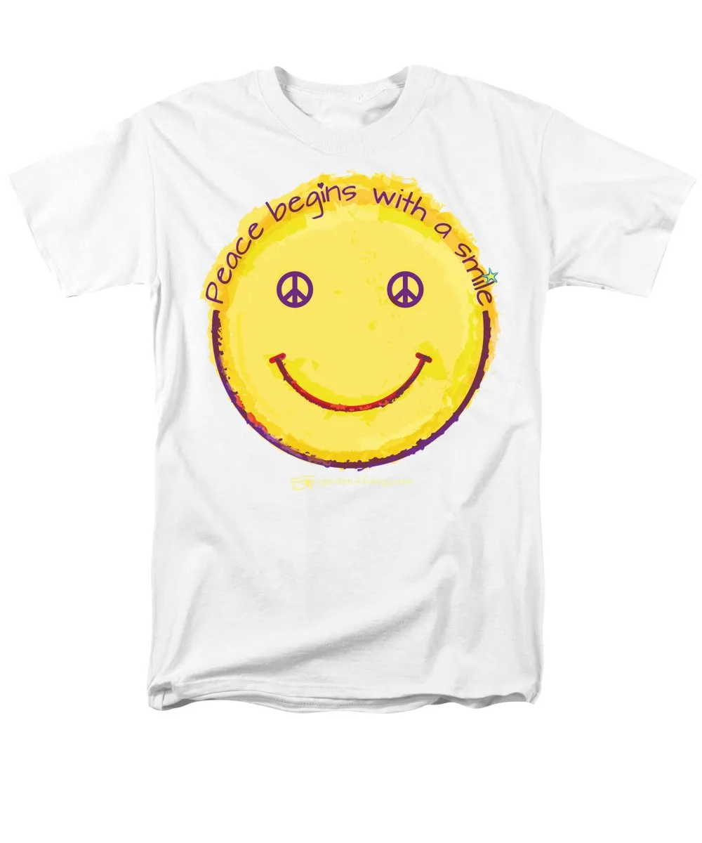 Peace Begins With A Smile - Men's T-Shirt  (Regular Fit)