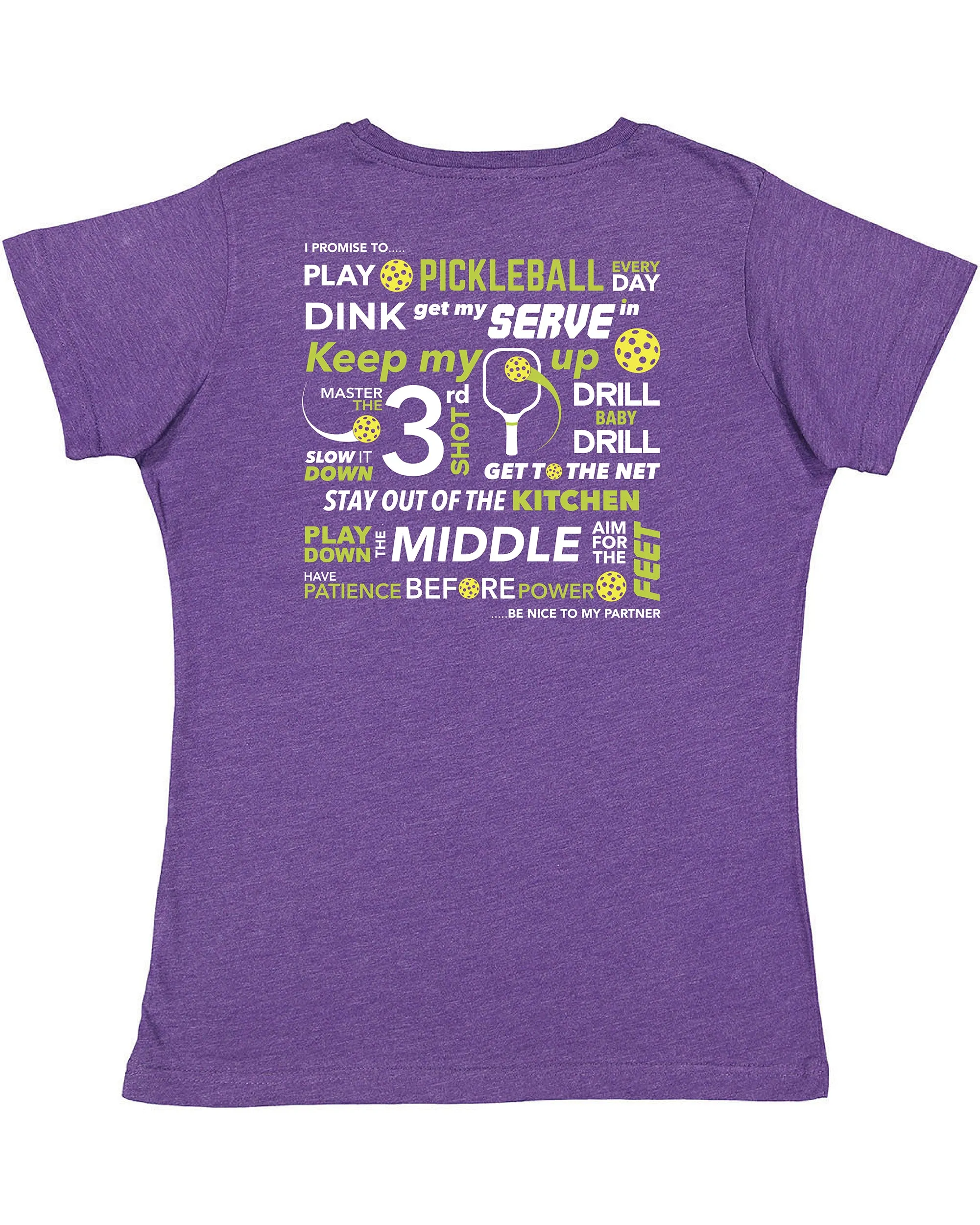 Pickleball Pledge Women's T-Shirt - Vintage Casual Cotton Blend
