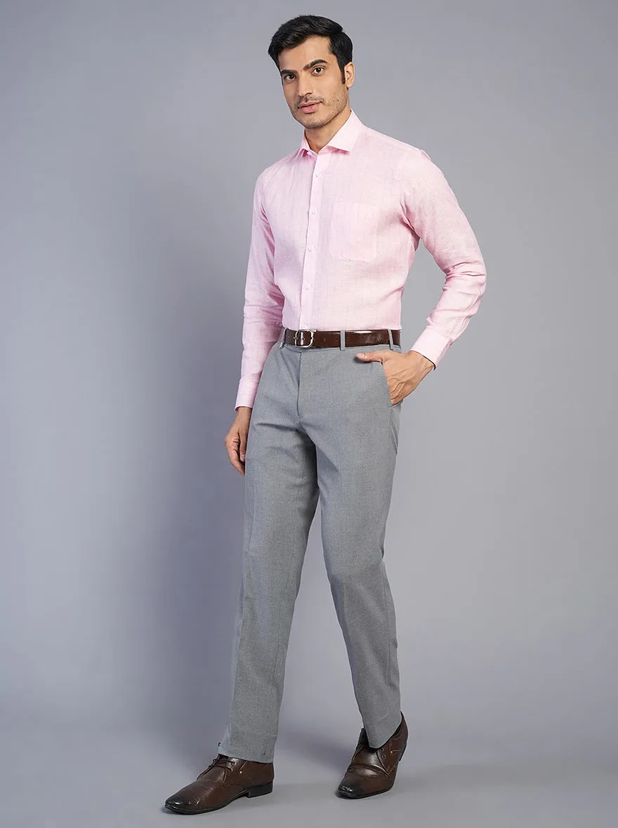 Pink Striped Regular Fit Formal Shirt | JadeBlue