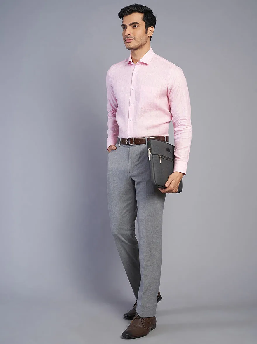 Pink Striped Regular Fit Formal Shirt | JadeBlue