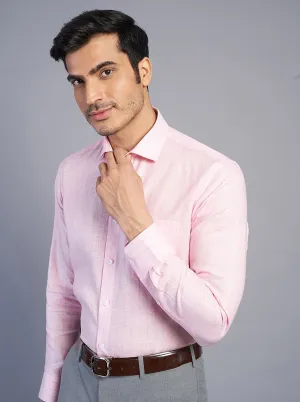 Pink Striped Regular Fit Formal Shirt | JadeBlue