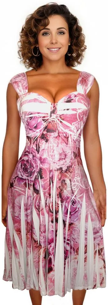 Plus Size Pink Rose Dress