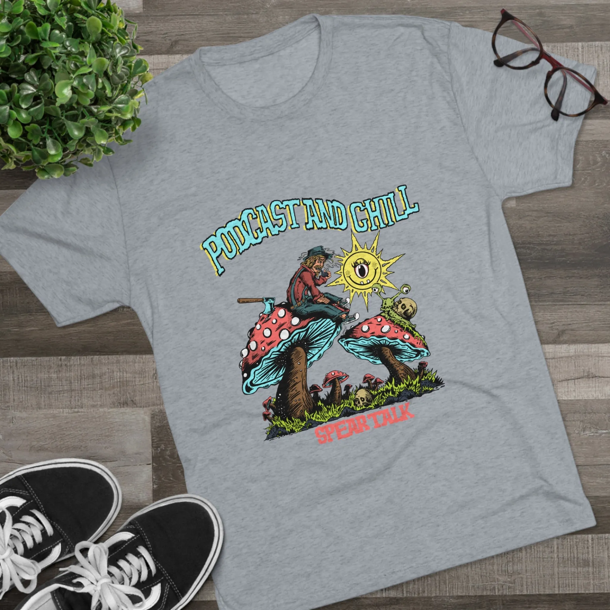 Podcast & Chill Unisex Tri-Blend Crew Tee