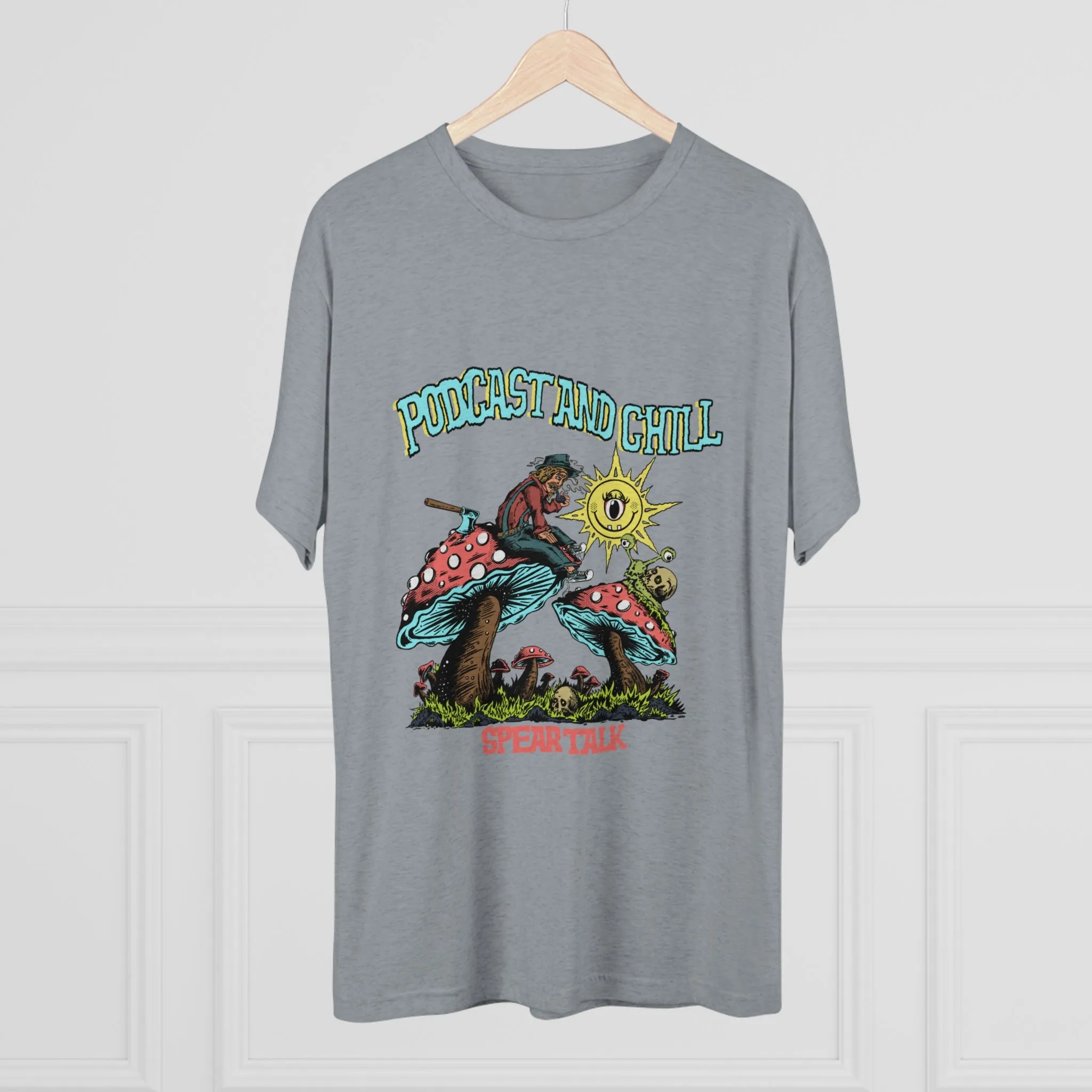 Podcast & Chill Unisex Tri-Blend Crew Tee