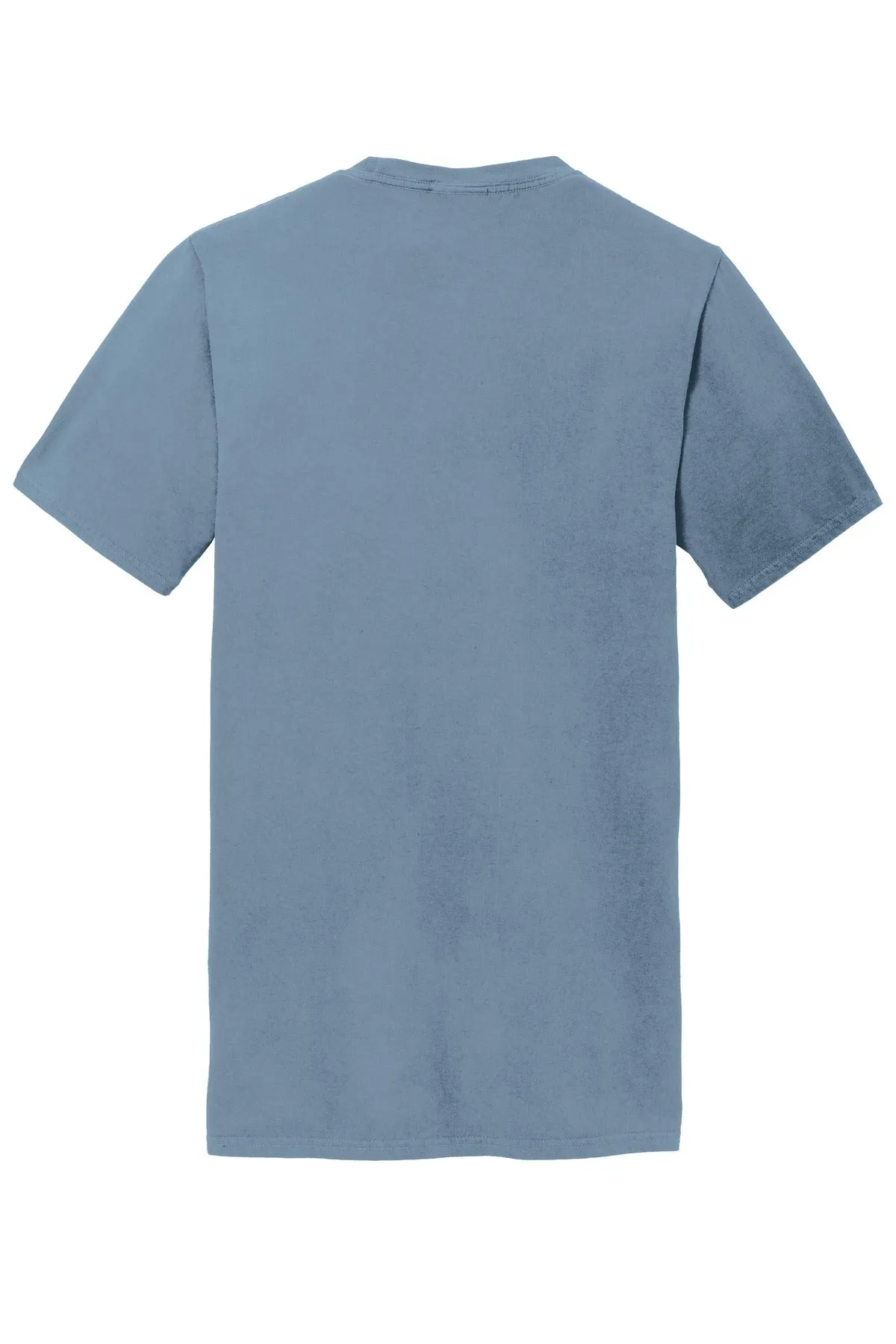 Port & Company Beach Wash Garment-Dyed Pocket Tee.  PC099P Denim Blue