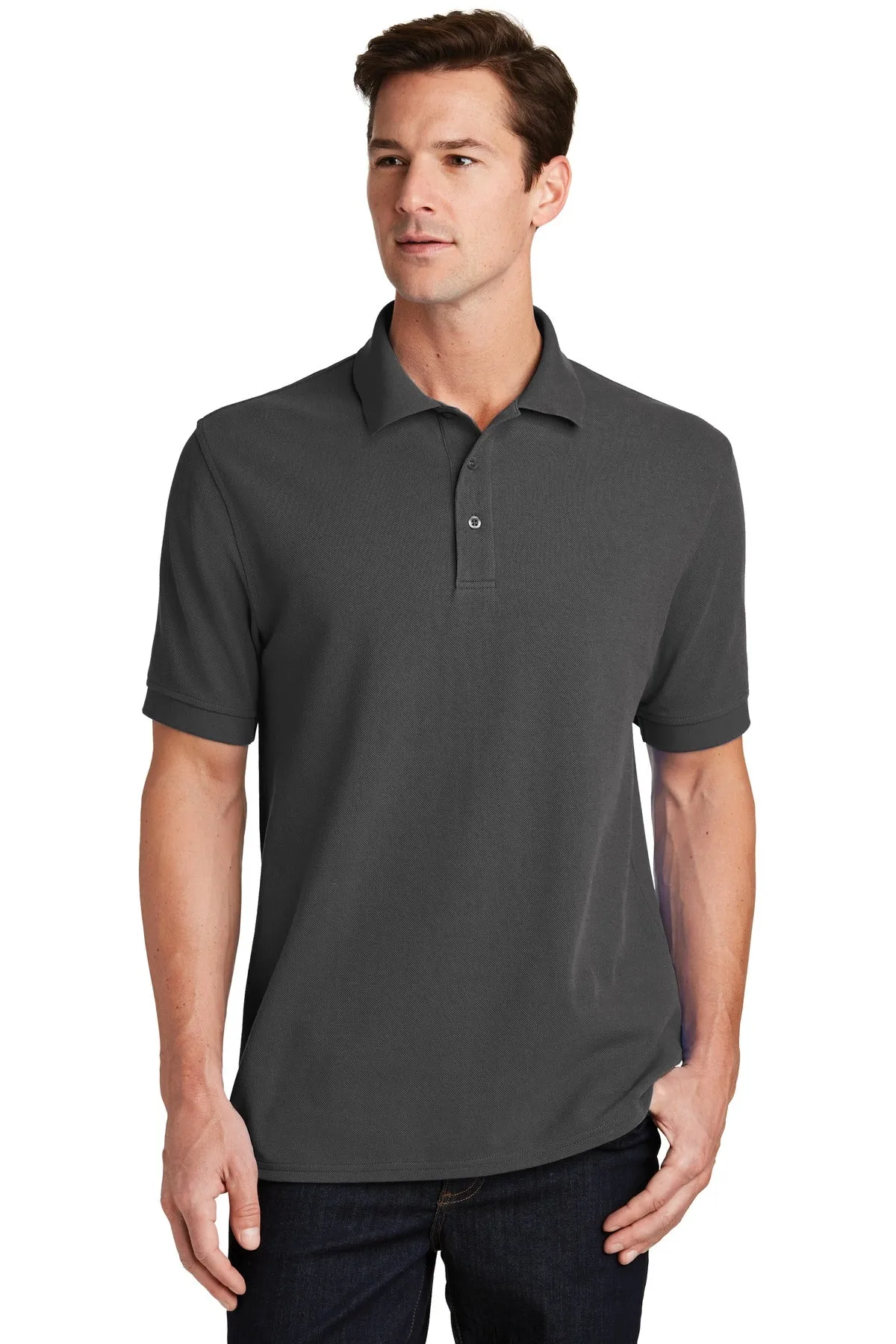 Port & Company Combed Ring Spun Pique Polo. KP1500 Charcoal