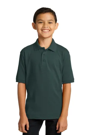 Port & Company Youth Core Blend Jersey Knit Polo. KP55Y Dark Green