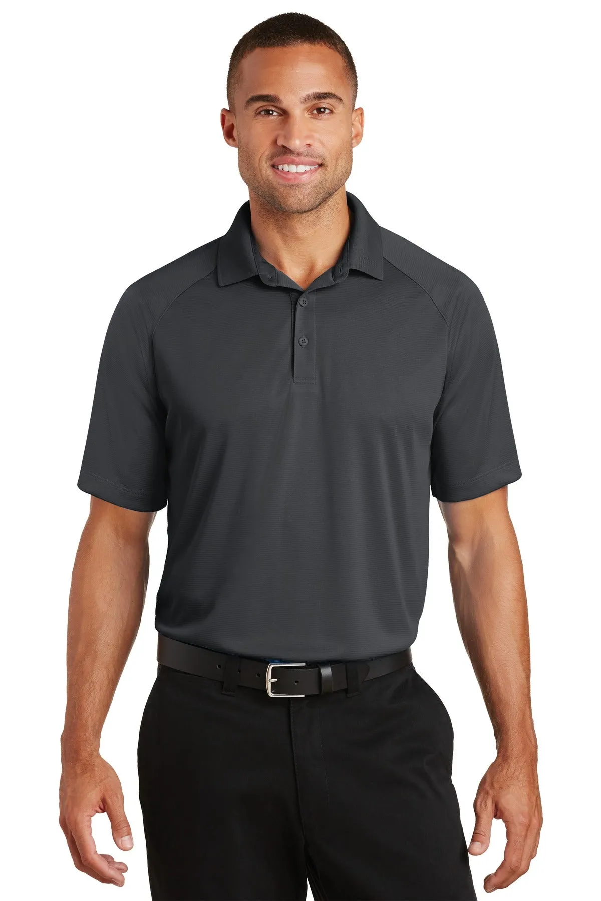 Port Authority Crossover Raglan Polo. K575 Battleship Grey