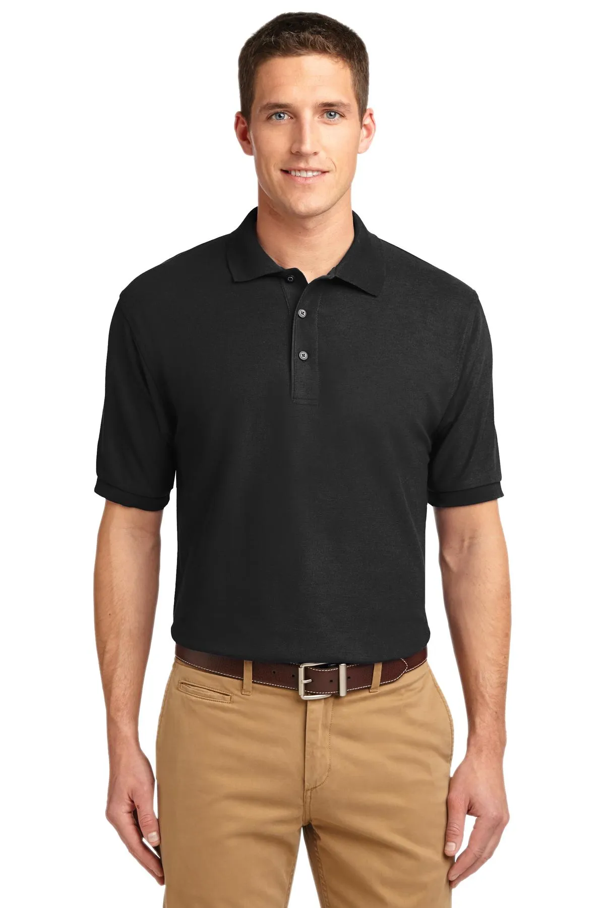 Port Authority Extended Size Silk Touch Polo K500ES Black