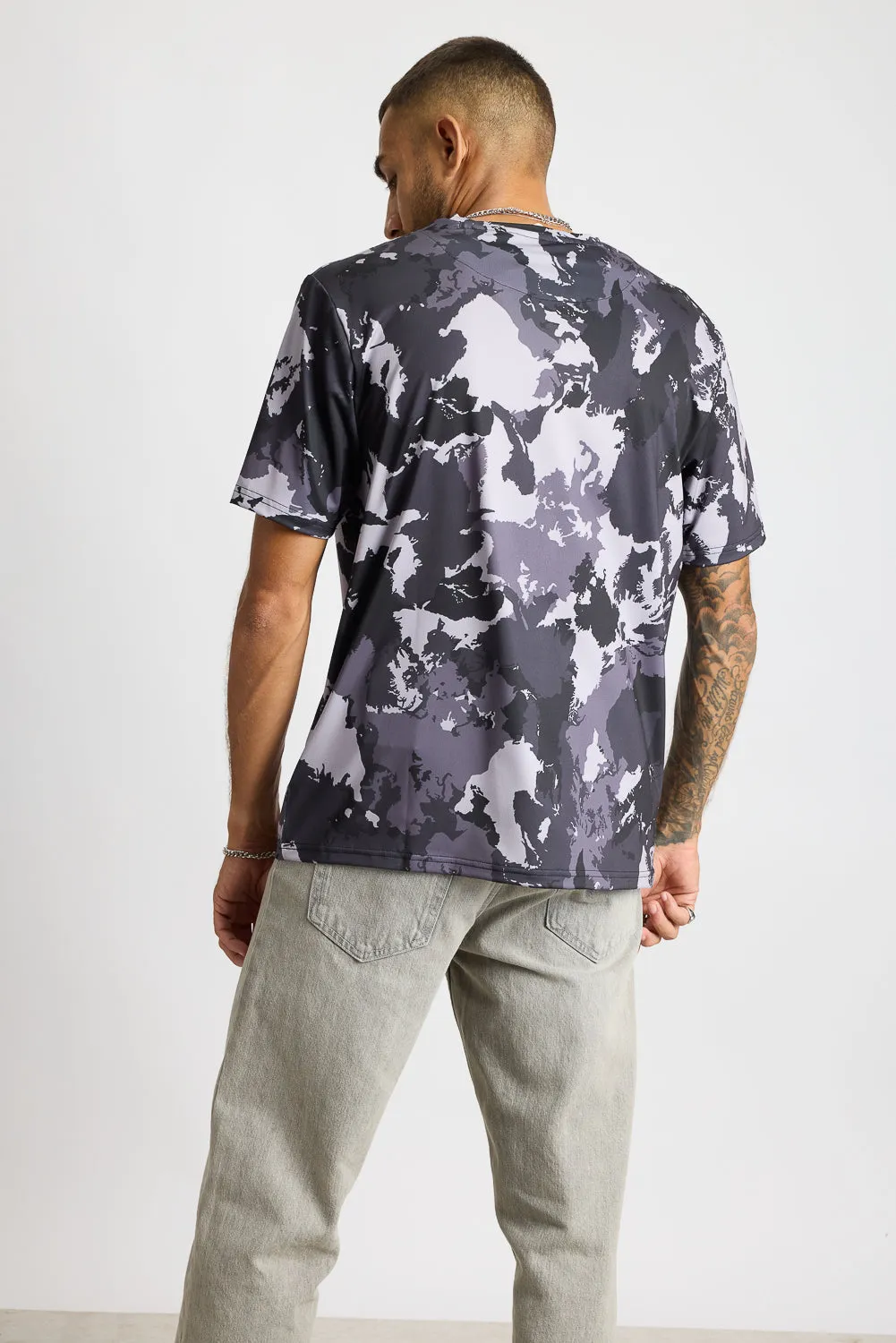 Printed Men's T-Shirt - Black Camo