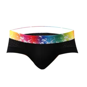 Rainbow Band Mesh Briefs