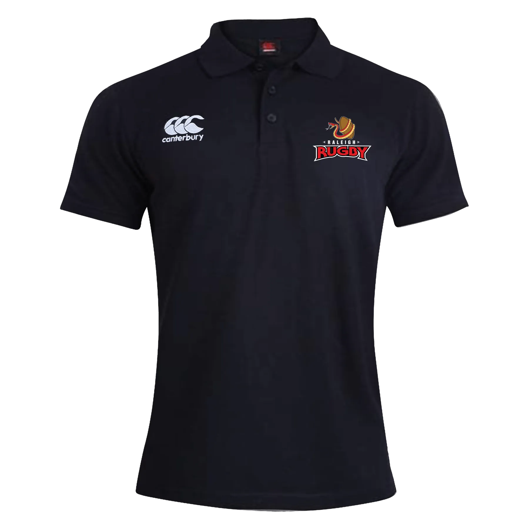 Raleigh Rugby Club Canterbury Waimak Rugby Polo Black