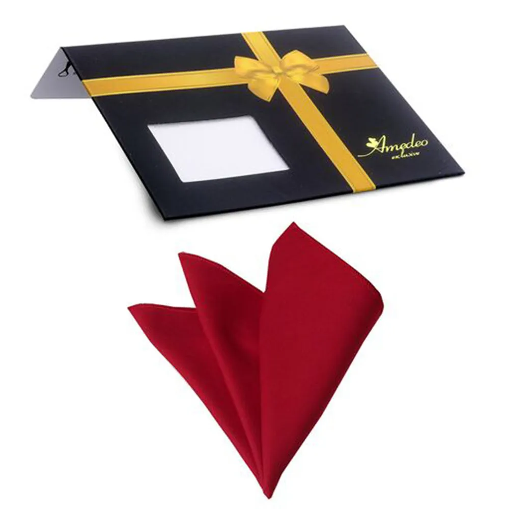 Red Mens Pocket Square - Premium Silk Handkerchiefs for Suits