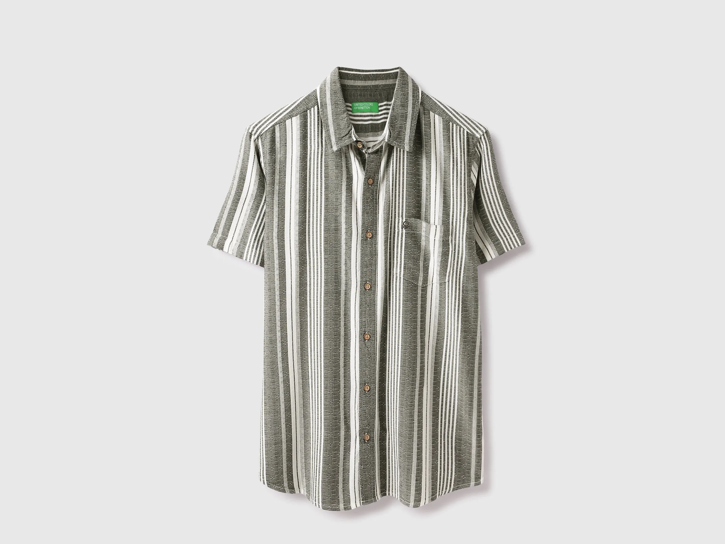 Regular Fit Spread Collar Striped Shirt
