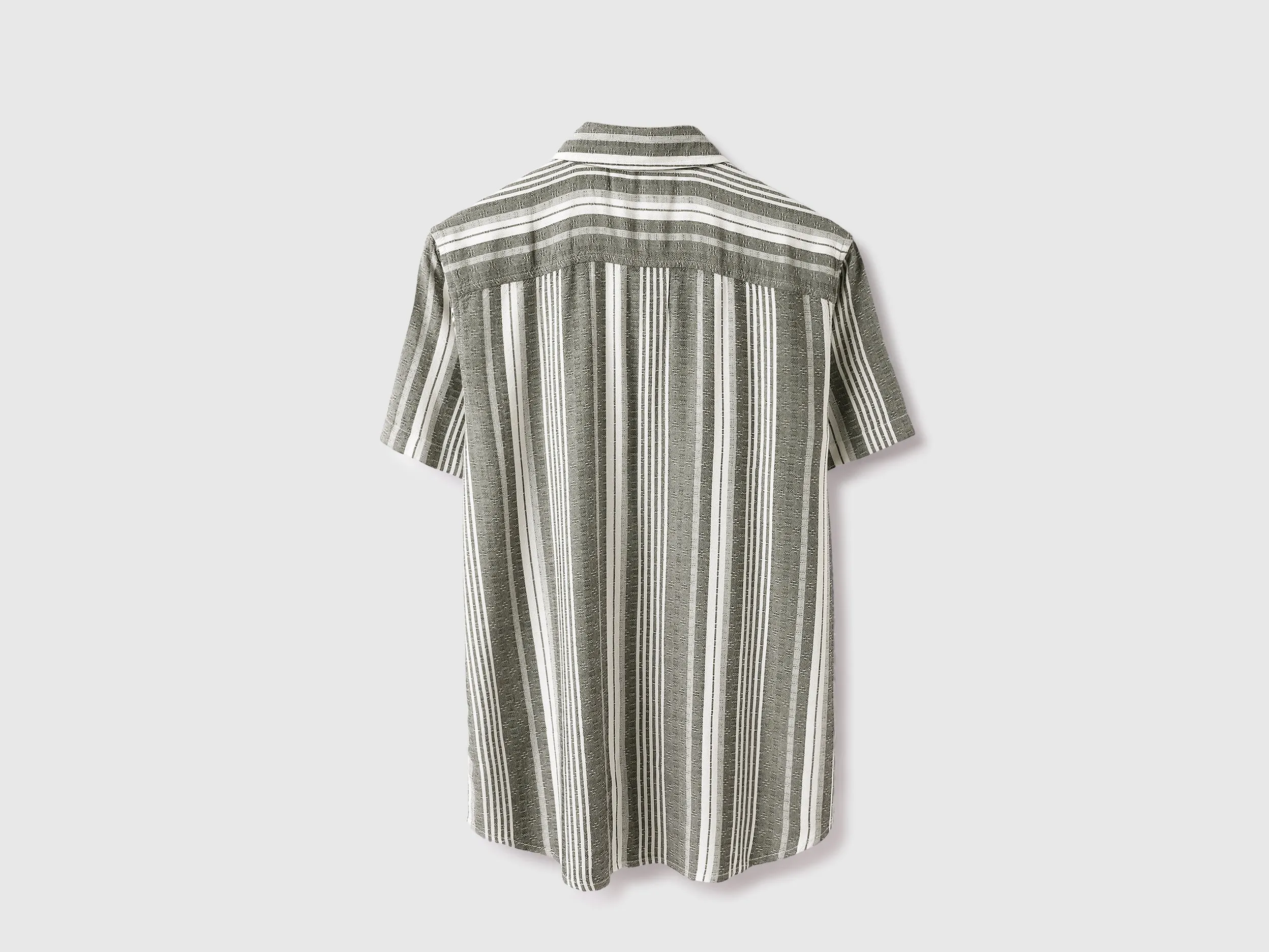 Regular Fit Spread Collar Striped Shirt
