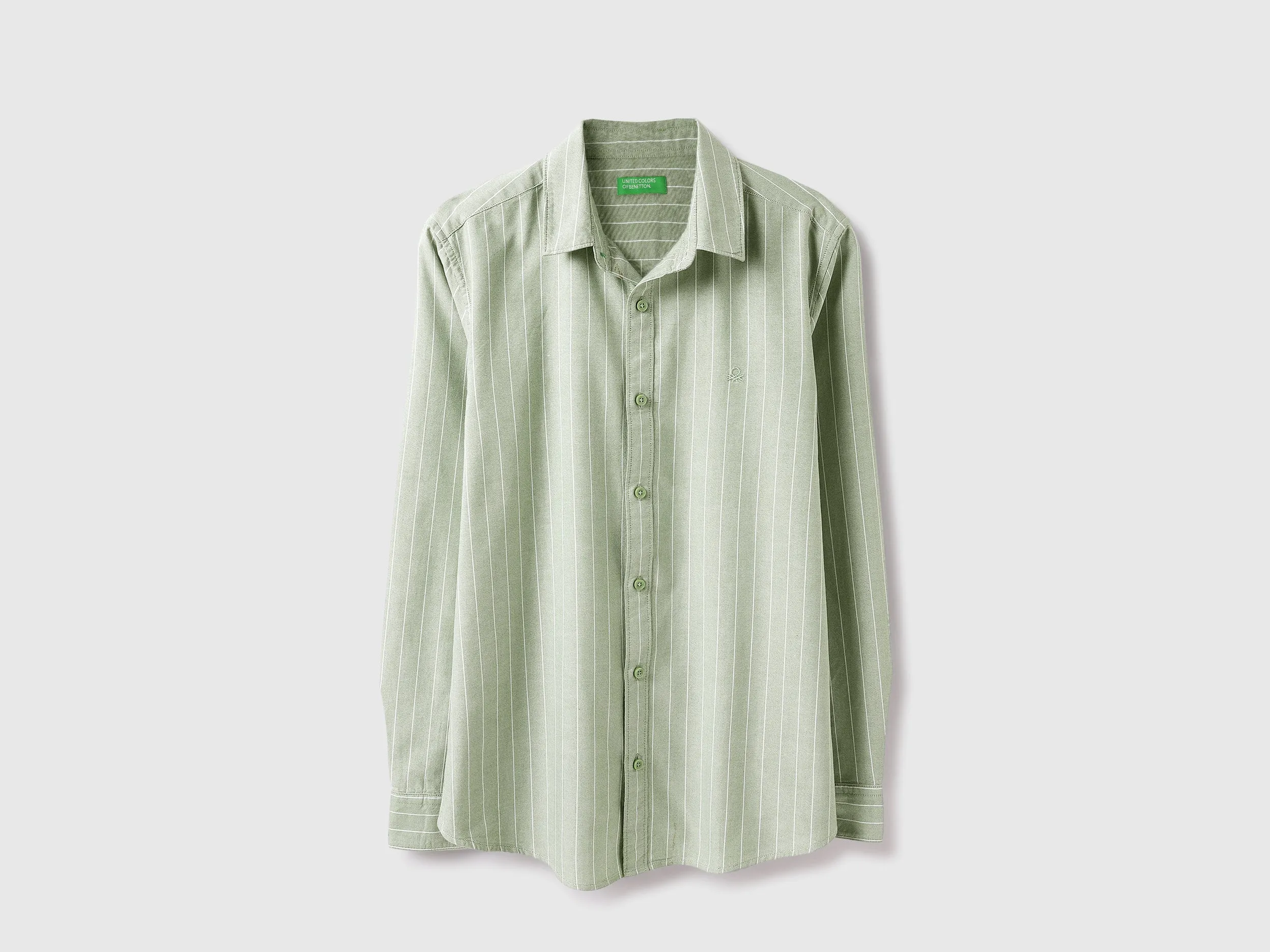 Regular Fit Spread Collar Striped Shirt